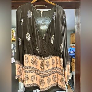 Free people bell sleeve romper